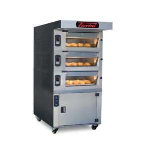 Forni Fiorini SIMPLY 4TS - Electric 3 Deck Oven with Steamers and Hood (with Stand)