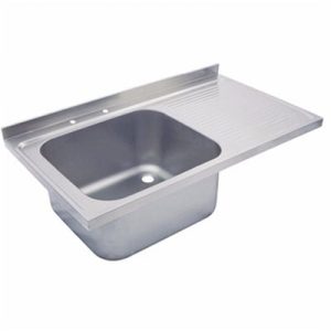 Inox Piave - Top sink unit (140x70) with left single bowl (50x50) - Made in Italy